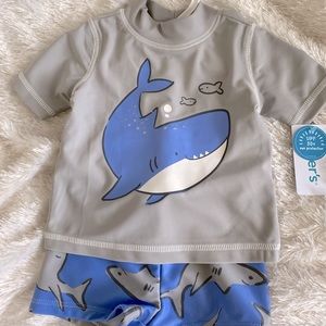 Never worn! Carter’s 6mo UPF 2 piece swim outfit
